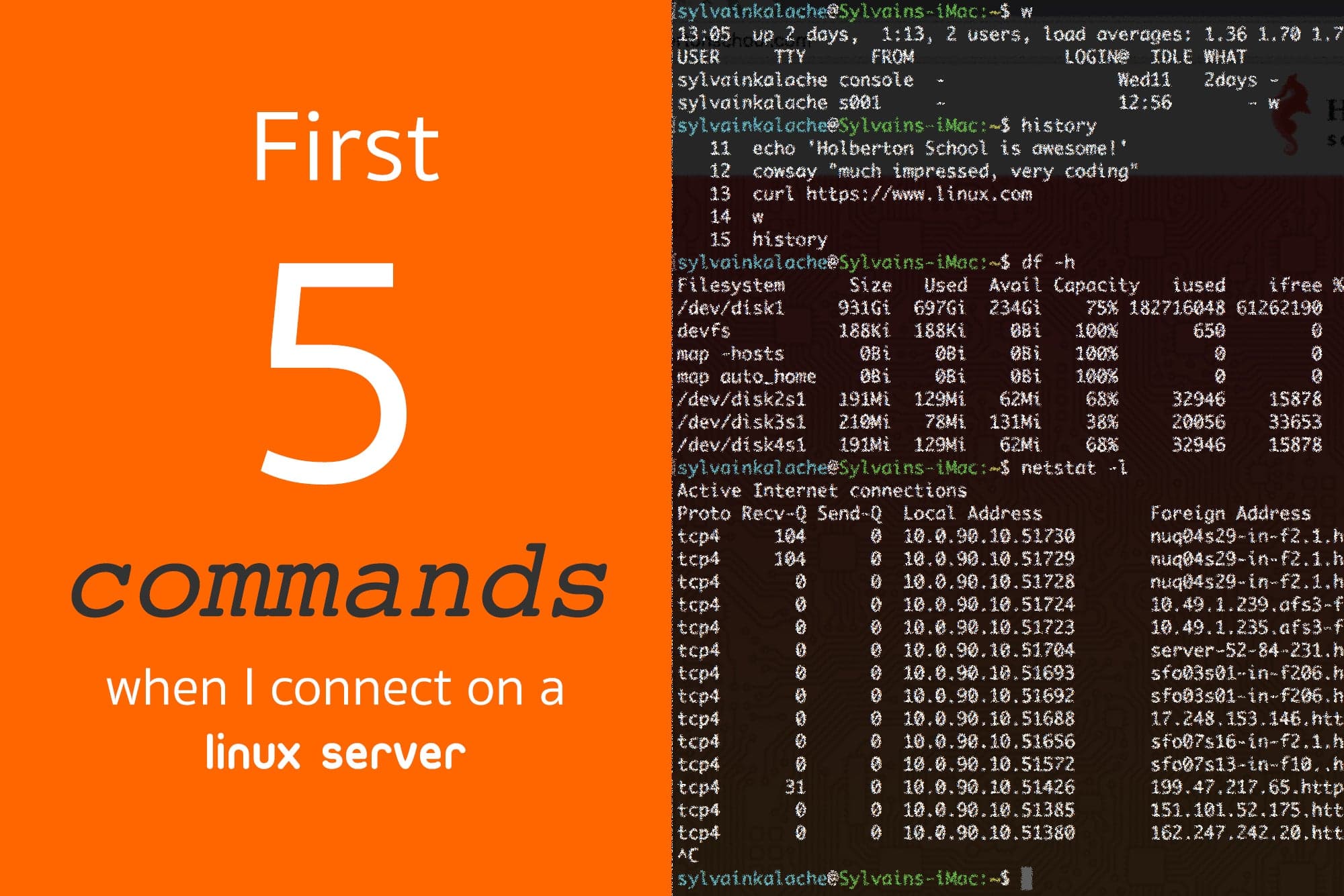 Thumbnail for First 5 Commands When I Connect on a Linux Server